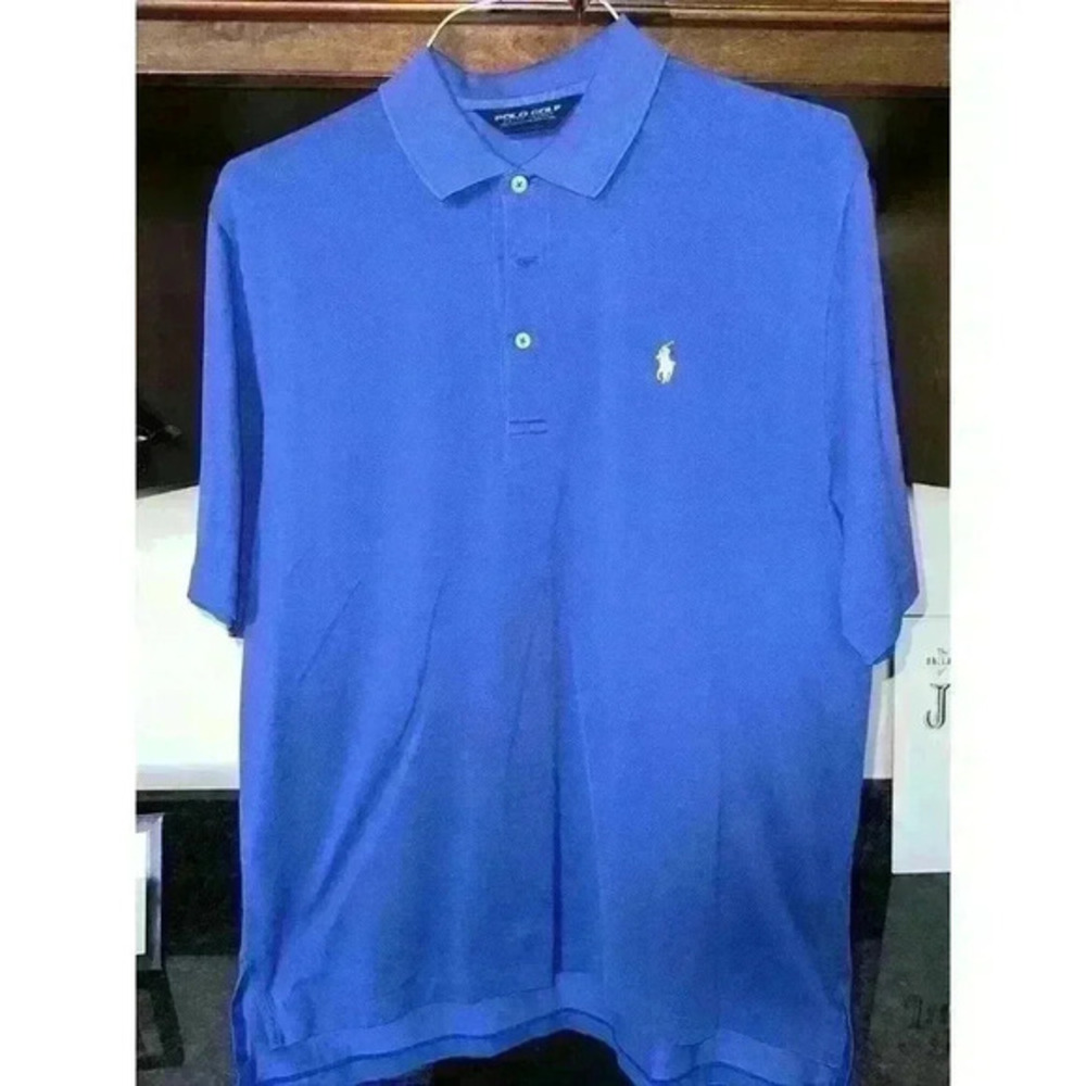 Ralph Lauren Polo Golf Shirt‎ Men’s Size Medium Blue Cotton